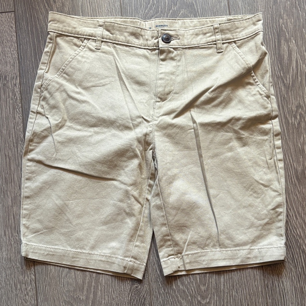 Old Navy Beige Boys Flat Front Shorts